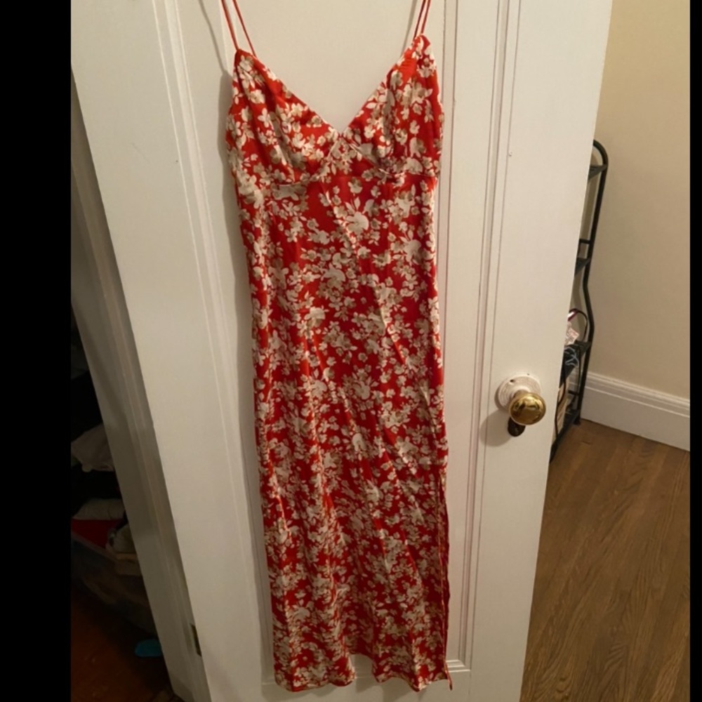 Never worn Hello Molly red slip dress size XS.